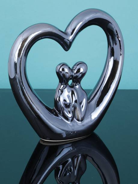 Chocozone Ceramic Valentine Gifts for Boyfriend Romantic Gifts for Girlfriend Couple डेकोरेटिव शोपीस  -  13 cm