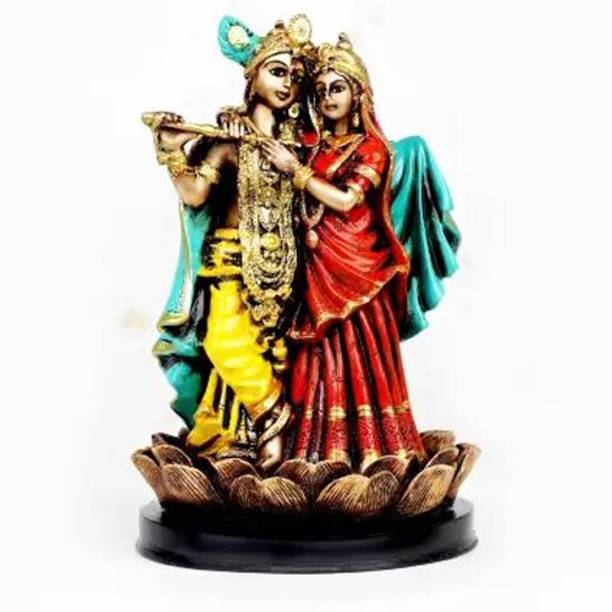 Revive Antique Lord Radha Krishna Idol Showpiece | For janmashtami and Diwali gift Decorative Showpiece  -  21 cm