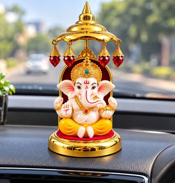 GOD DARBAR Dashboards chhatri ganesh _9 Decorative Showpiece  -  15 cm