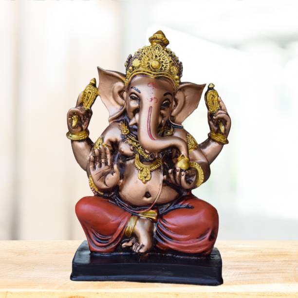 welno international Ganesh ji, Ganesha Idol |Ganpati Bappa Murti in Red Dhoti Idol Decorative Showpiece  -  19.5 cm