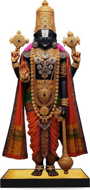 Klaybox Lord Venkateswara﻿ 2D Acrylic Miniature for Home Altar Office Decor Decorative Showpiece  -  13 cm