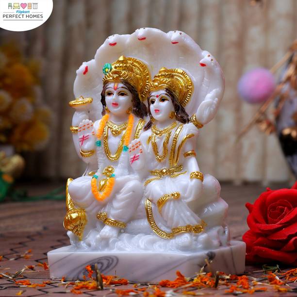 Flipkart Perfect Homes Laxmi Vishnu Statue Marble Finish God Idol Decorative Showpiece  -  14 cm