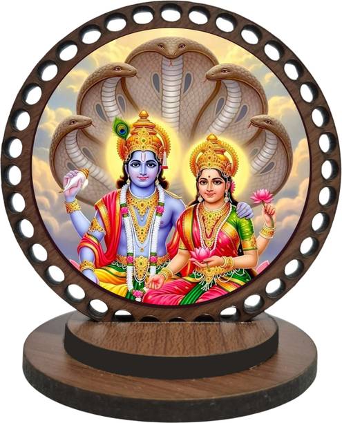 ar creative Vishnu Ji with Laxmi Ji Car Dashboard Idol, God Statue For Car, Home, Office Decorative Showpiece  -  7.62 cm