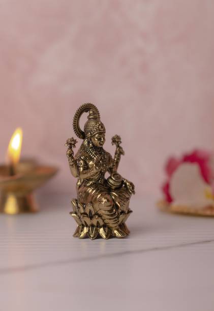 DNMETAL Shri Lakshmi Idol Statue Decorative Showpiece  -  6.5 cm
