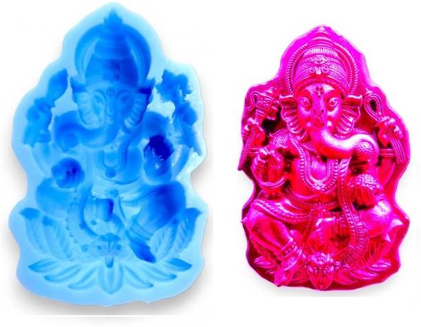 MINI SMALL GANESHA MOLD MNGM MINI SILICONE MOLD Decorative Showpiece  -  6 cm