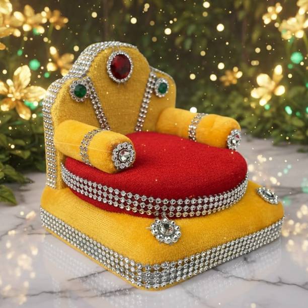 Shree Radhe Gopal Ji wooden multicolor singhasan 0 to 1 number Gopal Ji sinhasan Decorative Showpiece  -  2 cm