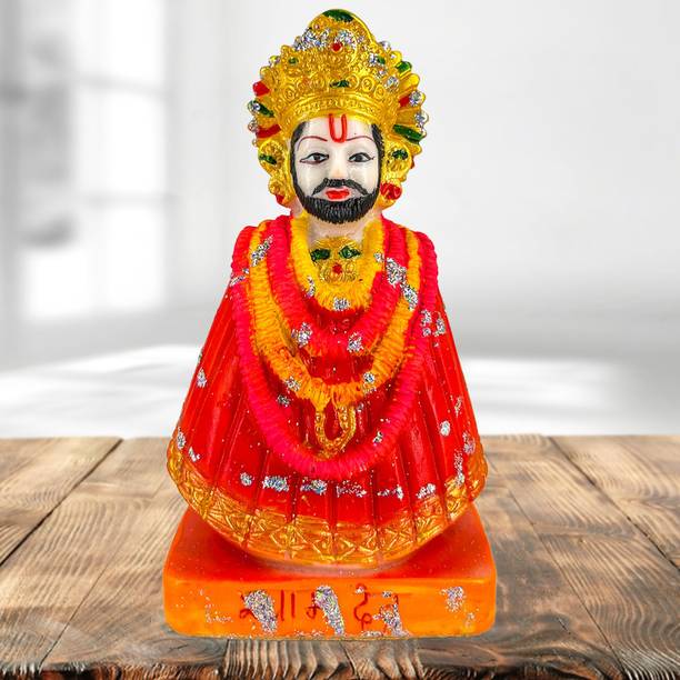 BLISSFUL Lord Khatu Shyam Ji Idol, Religious Shyam Baba, Hindu Pooja Figurine Home/Office Decorative Showpiece  -  15 cm