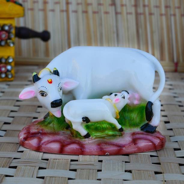 Flipkart SmartBuy Polyresin Colorful Cow and Calf Statue Decorative Showpiece  -  7 cm