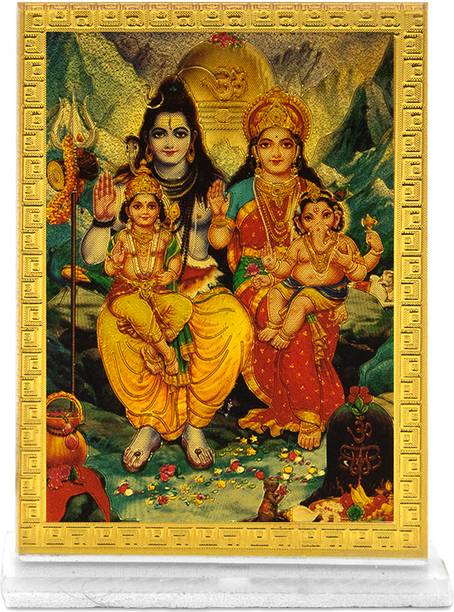 Stylewell God Mahadev Shiv Pariwar Photo/Picture/Blessing Acrylic God Idol Gift Item Decorative Showpiece  -  6 cm