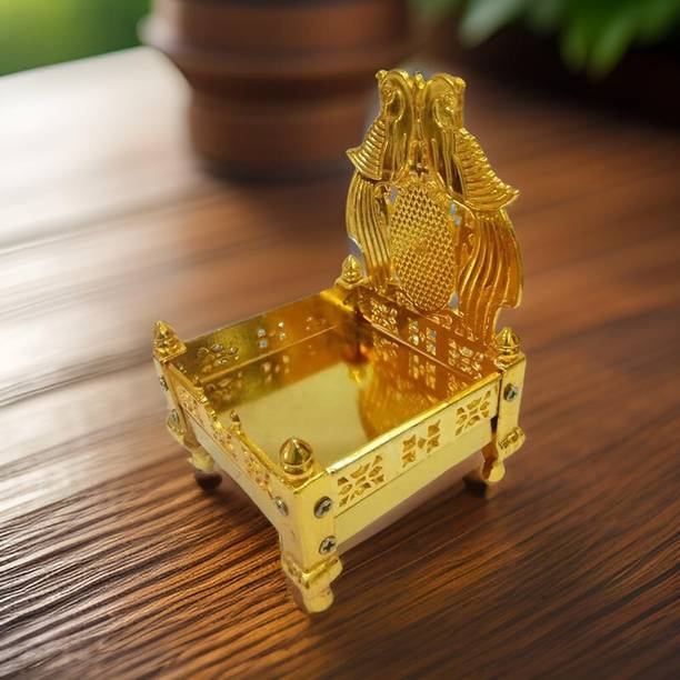 sanskaari Krishna Singhasan, Laddu Gopal Singhasan For Home and Office Metal Home Temple Decorative Showpiece  -  14 cm