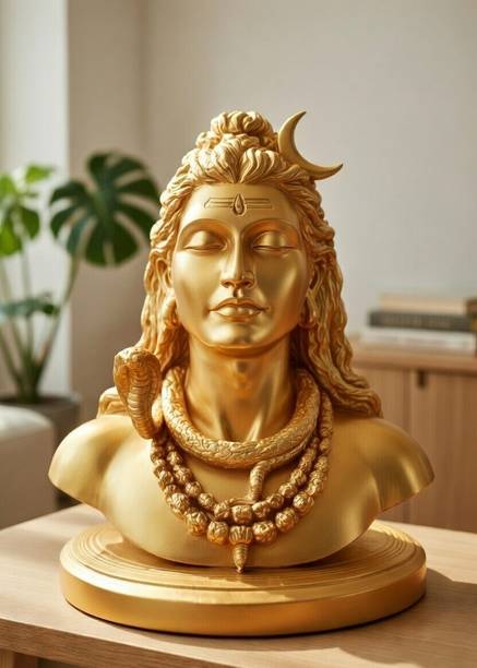 kalasrijan Lord Adiyogi Mahadev Bust Statue Decorative Showpiece  -  15 cm