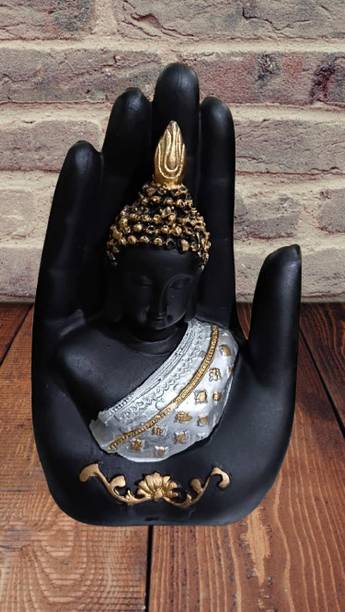 Ridhi Smridhi Ridhi Plam Buddha Decorative Showpiece  -  13 cm