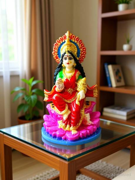 M Enterprises maa Lakshmi idol Decorative Showpiece  -  20.32 cm