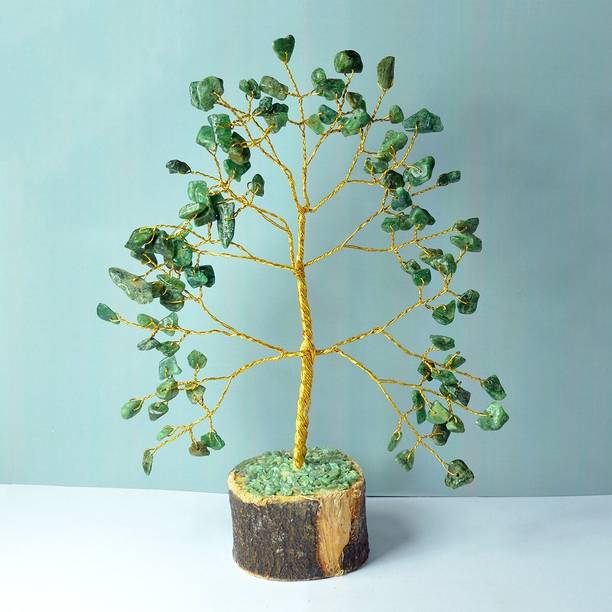 REIKI CRYSTAL PRODUCTS Green Aventurine Crystal Gemstone Bonsai Green Aventurine Tree for Vastu Decorative Showpiece  -  19 cm