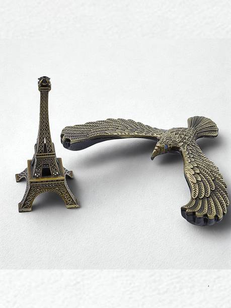 Younique Craft Metal Eagle Statue With Eiffel Tower Decorative Showpiece Home Decor Decorative Showpiece  -  11 cm