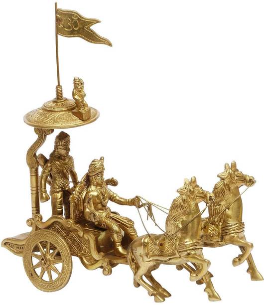 vastu vardan Mahabharat Arjun Rath (Weight-1370gm Approx) With Krishna Ji & Hanuman Ji Decorative Showpiece  -  17 cm
