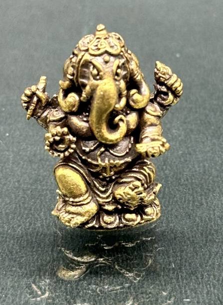 VYOGEETA Ganesh Ji Statue of Brass | Lord Ganesh Idol for Home Temple & Gifting Decorative Showpiece  -  3 cm