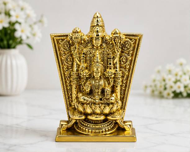 ruby collection Tirupati Balaji Idol Gold Finish for Car Dashboard, Home Temple & Office Desk Decorative Showpiece  -  6 cm
