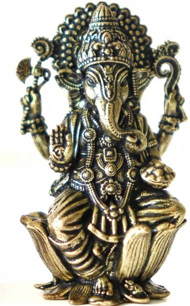 The Spiritual Living Ganesha Idols | Ganesh Idol for Car | Ganesh Idol for Home & Offices Decorative Showpiece  -  5.1 cm