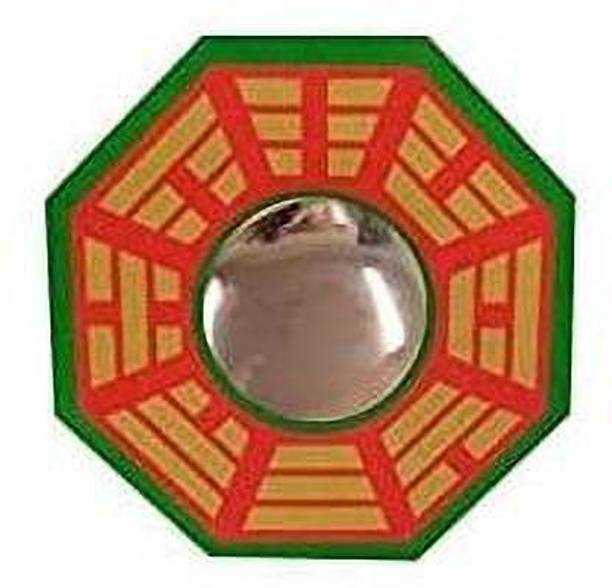 PPJ Chinese Convex Vastu Bagua(Pa Kua) Mirror For Positive(Chi) Energy | Wall/Door Decor For Protection (Large) 7.5 inch x7.5 inch Decorative Showpiece  -  19 cm