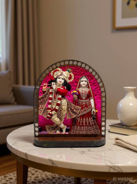 ar creative Radha and Krishna Car Dashboard Idol, God Statue For Car, Home, Office Decorative Showpiece  -  7.62 cm