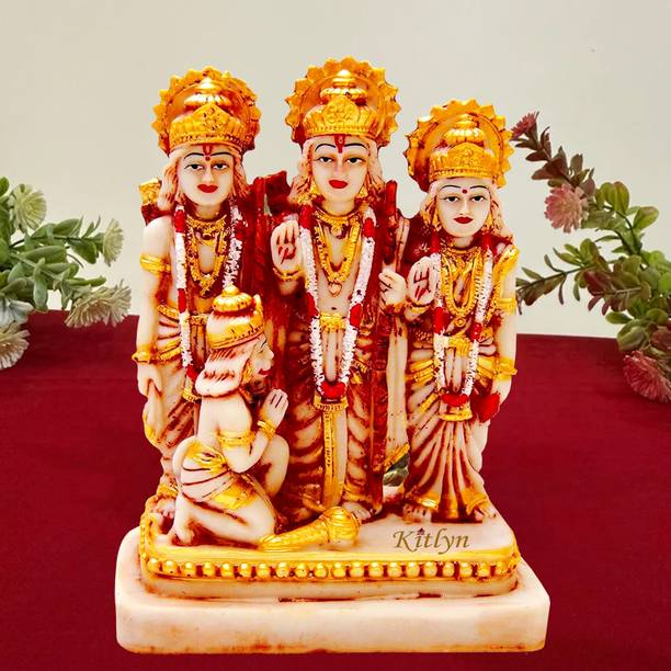 Kitlyn Ram Darbar God Idol SIZE: 13 X 6 X 18, Golden, Brown Decorative Showpiece  -  18 cm