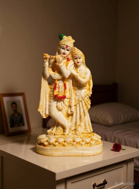 INTERPAL Radha Krishna Statue Lord Kanha Statue, Gopala Idol Radha Krishna Idol Decorative Showpiece  -  20 cm