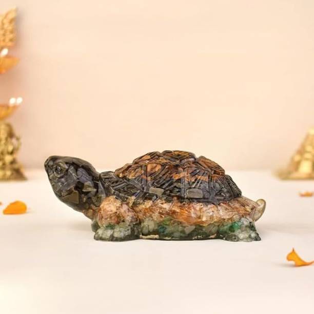 Agatesaura Natural Seven Chakra Crystal Tortoise for Vastu Feng Shui Home Office Decor Gift Decorative Showpiece  -  2.54 cm
