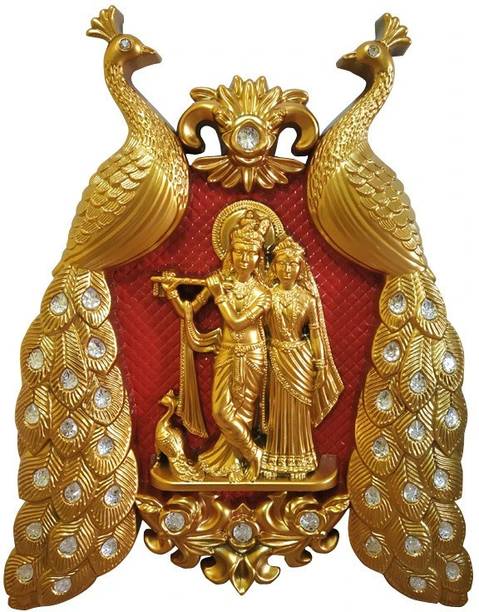 WINSOME COLLECTION Radha Krishna Wall Hanging Art Decor for Home Hotel Office Decoration Decorative Showpiece  -  31 cm