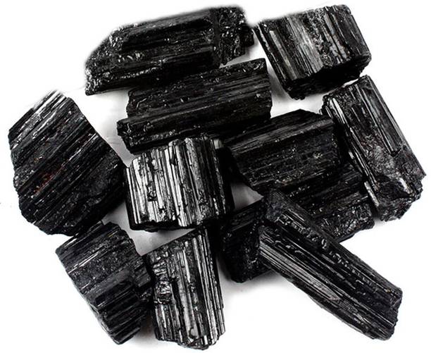Raj Arts Black Tourmaline Rough 250 g Transmit All Negative Energy into Positive Energy Decorative Showpiece  -  4 cm
