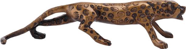 SHREEYAASH Brass Jaguar – Elegance in Motion Symbol of Elegance and Strength Brass Panther Decorative Showpiece - 7 cm