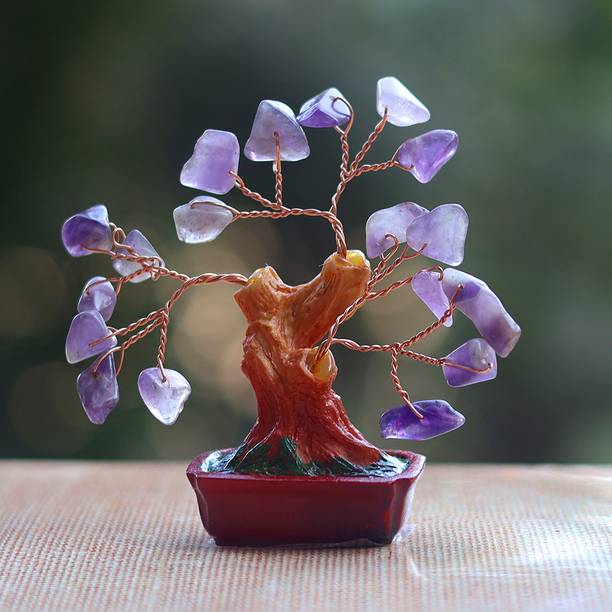 REIKI CRYSTAL PRODUCTS Amethyst Crystal Tree Good Luck and Positive Energy Fengshui for Living Room Decorative Showpiece  -  6 cm
