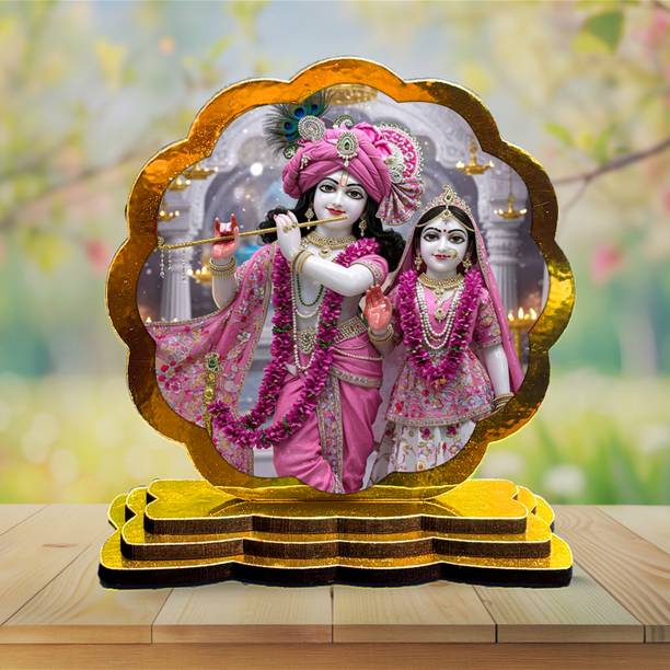 ar creative Radha Krishna Car Dashboard Idol, God Statue For Car, Home, Office Decorative Showpiece  -  9 cm