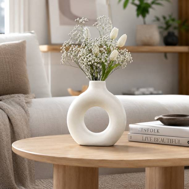 a2vcreations Modern Decorative Vase 5 Inch for Home Decor Decorative Showpiece  