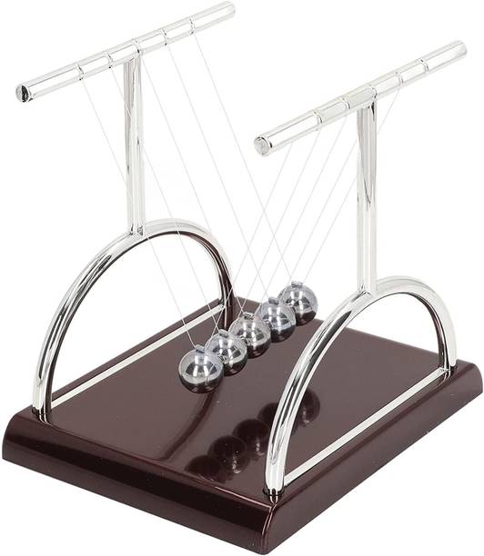 NESTIC T-Shape Newton's Cradle Demonstrate Newton's Laws with Swinging Balls Decorative Showpiece  -  9.3 cm