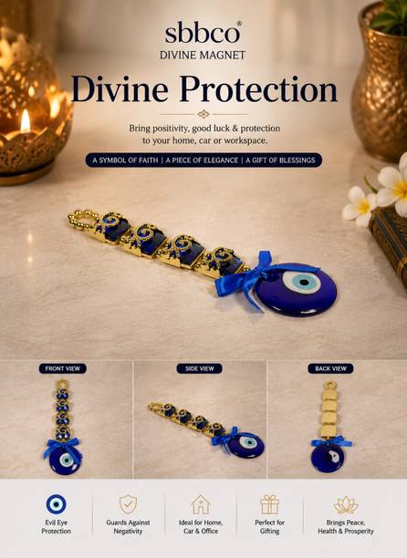SBBCO DIVINE MAGNET Luxury Evil Eye Crystal Hanging Decorative Showpiece  -  4.1 cm