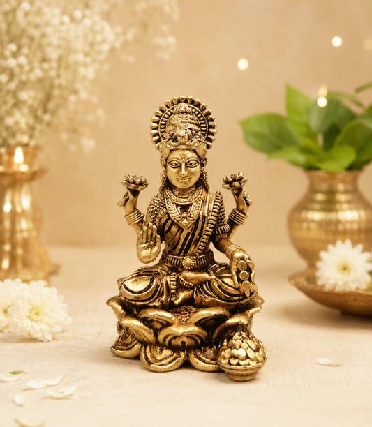 Brass Lakshmi Idol Decorative Showpiece  -  5 cm