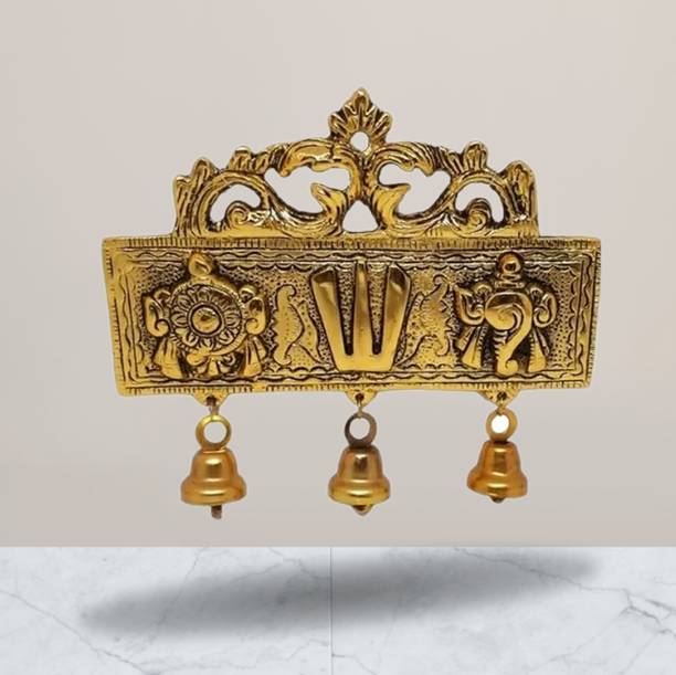 ETANCO Tirupati Tilak Balaji Latkan Wall Hanging Shankh Chakra Namah Decorative Showpiece  -  16 cm