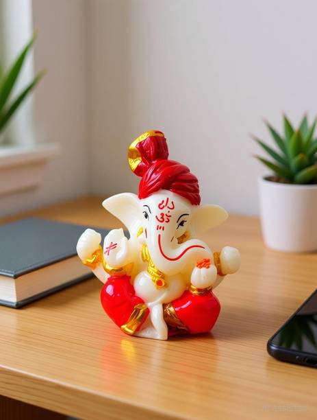 Top Trends Meditating Lord Ganesha Idols for Home Decor and Office Decor, Car Dashboard Decorative Showpiece - 5 cm