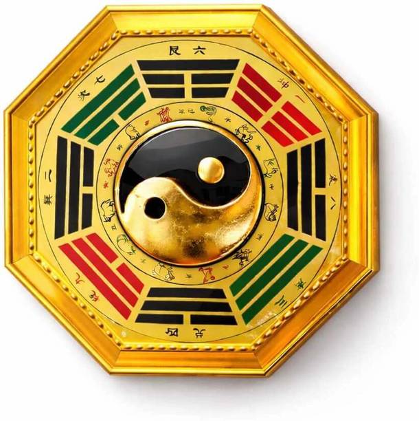 shukaam Feng Shui Bagua Mirror Wall Hanging for Home, Office & Vastu Decor Decorative Showpiece  -  18 cm