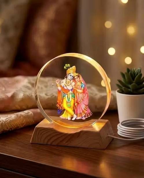 BALAJI DECORATIONS 3D RADHA KRISHANA IDOL HOME DECOR LAMP SHOWPIECE GIFT ITEMS Decorative Showpiece  -  7 cm