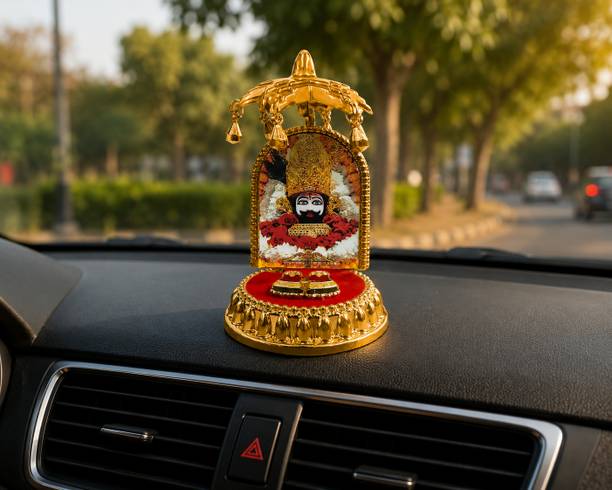 SVGG DECORS Decorative Shyam Baba Singhasan with Chhatra & Charan God Idol Showpiece Decorative Showpiece  -  12 cm
