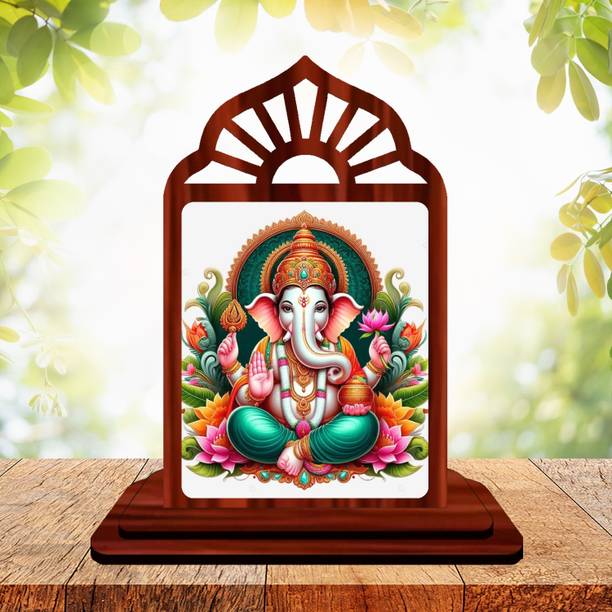 GiftsRange Ganesha Vighnaharta Gajanana Ekdanta Car Dashboard Idol Decorative Showpiece  -  11 cm