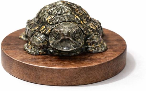 Showpiece1 Prosperity Pyrite Tortoise Decorative Showpiece  -  3 cm