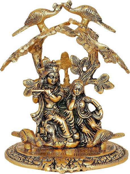 Delhi Gift House Metal Radha Krishna Statue Showpiece Decorative Showpiece  -  19 cm