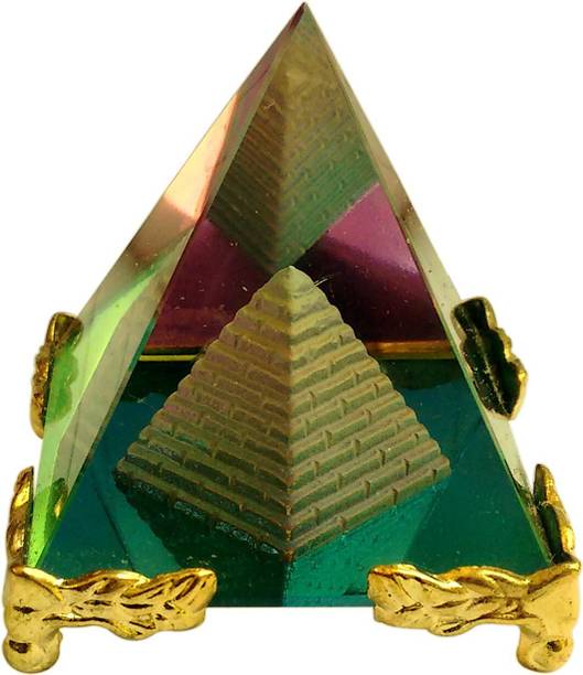 Vastu Art Vastu / Feng Shui / Crystal Pyramid -For Positive Energy & Vastu Correction Decorative Showpiece  -  6 cm