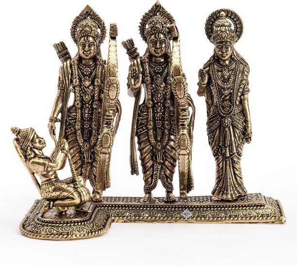 IndianArtVilla Brass Ram Darbar 3 Inch, Golden for Spritiual & Pooja Decorative Showpiece  -  7.62 cm