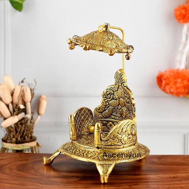 EliteTouch Laddu Gopal Singhasan for Pooja Kanha ji Singhasan for Home Metal Home Temple Decorative Showpiece  -  18 cm
