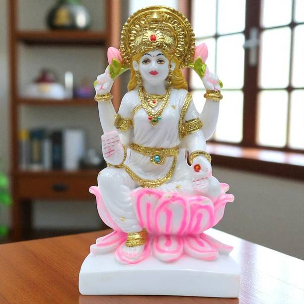 SriMaa Ventures Beautiful Hindu Goddess Lakshmi Devi Idol || 7 Inch Multicolour Maa Laxmi Murti Decorative Showpiece  -  17 cm