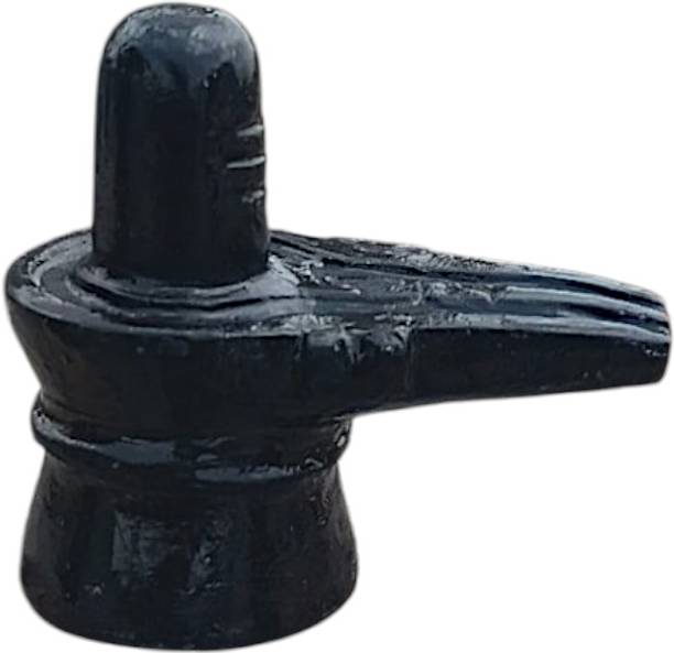 KS HANDICRAFT Black Stone Shiva shivling (7x8 cm) Idol murti for Daily Pooja Purpose Decorative Showpiece  -  7 cm